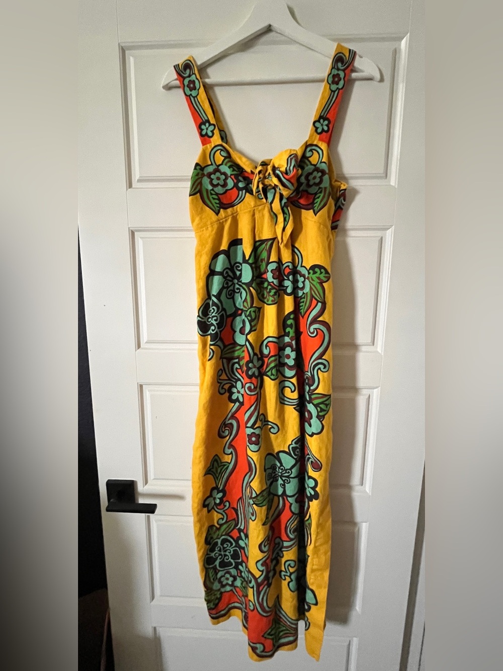 Alemais Yellow Floral Maxi Dress with Green and Orange Accents